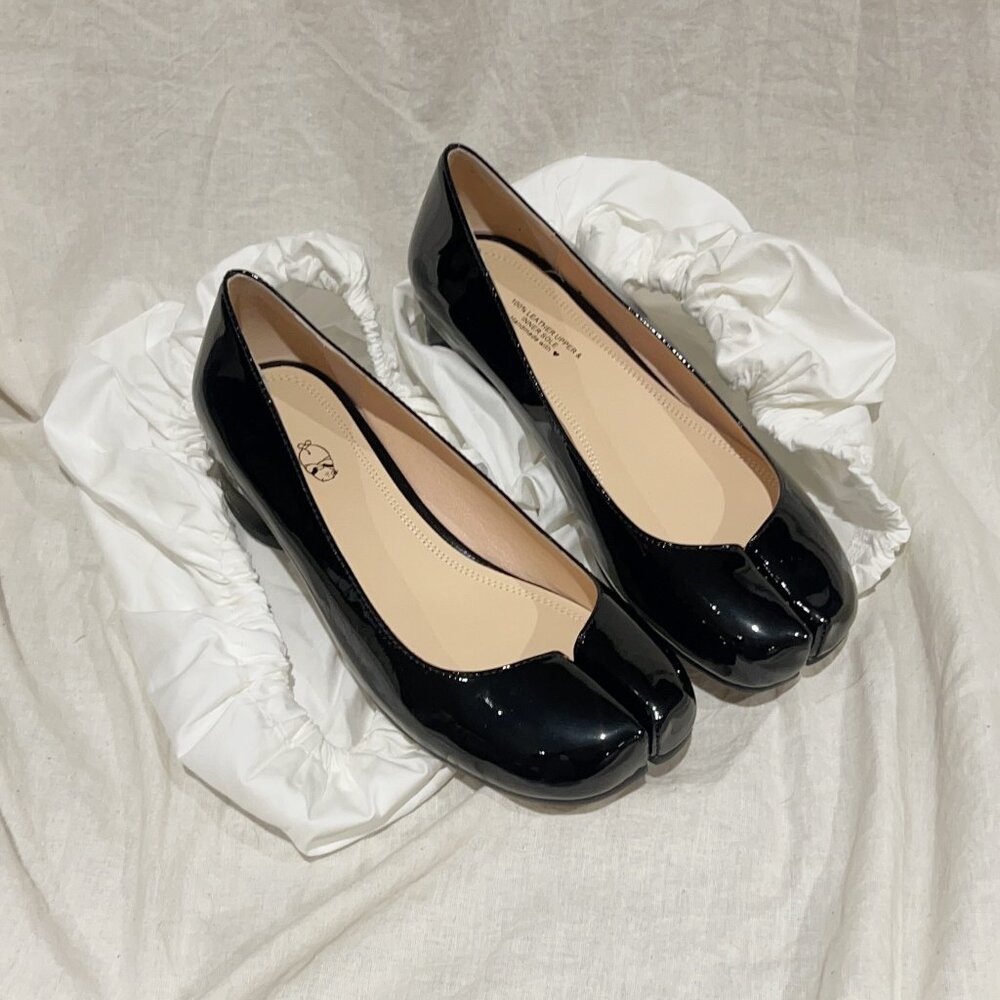 WOODCHUCK SATO Patent Leather Tabi Pumps US6/EU36